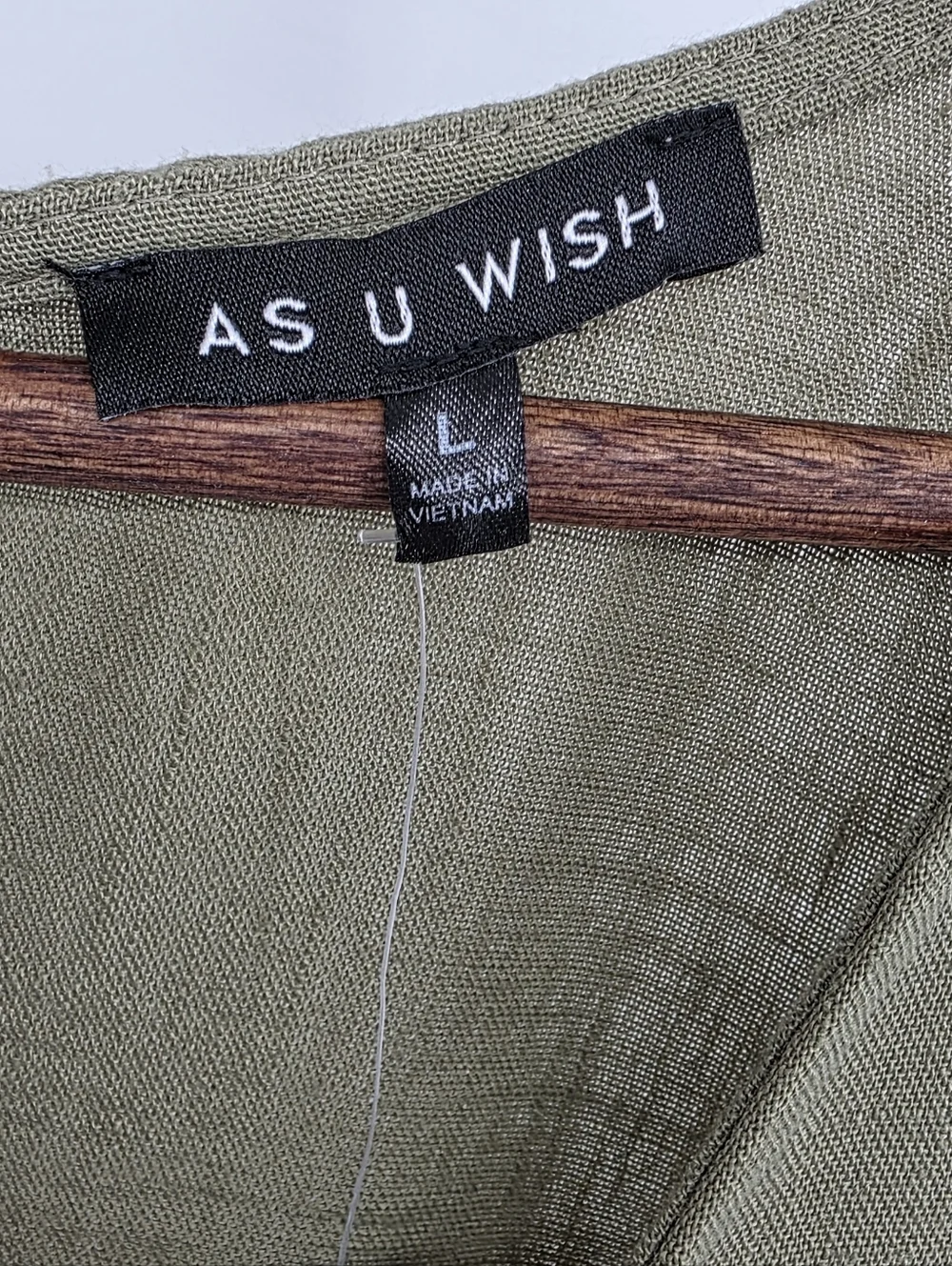 As U Wish Juniors' Olive Green Drawstring Waist Cargo Jumpsuit - Size Large - Picture 6 of 16